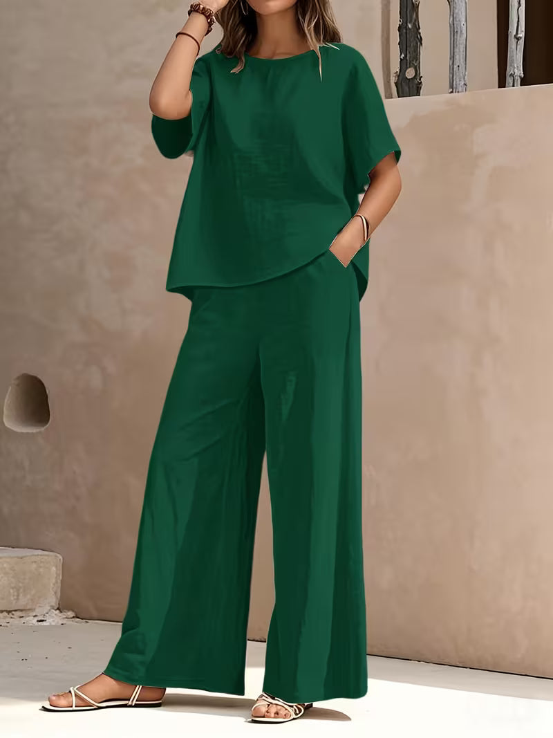 Josy | Conjunto de Pantalón Con Top de Manga Corta