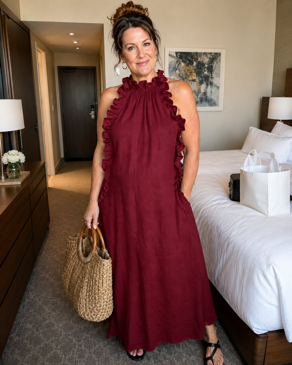 Vasara | Vestido Maxi Sin Mangas Con Volantes