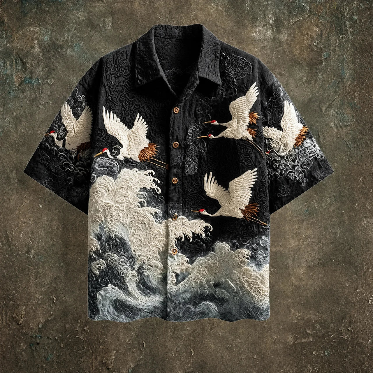 Francis | Camisa de manga corta con estampado de grullas