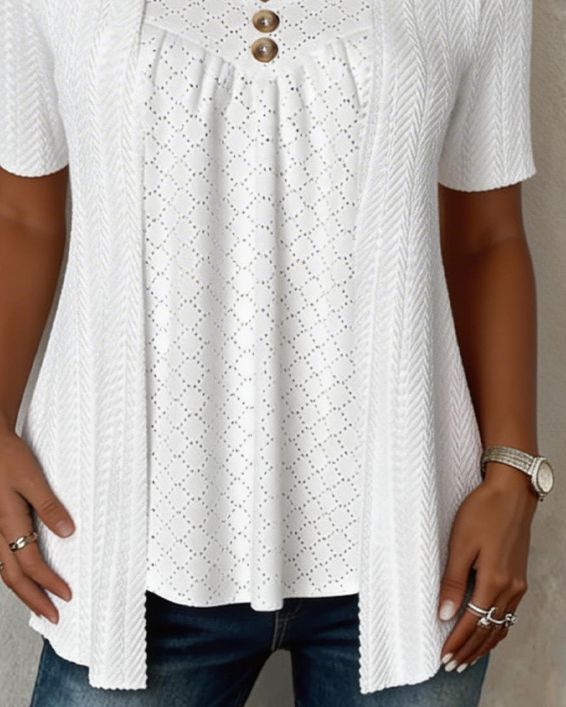 Shilina | Blusa Texturizada con Escote Cuadrado