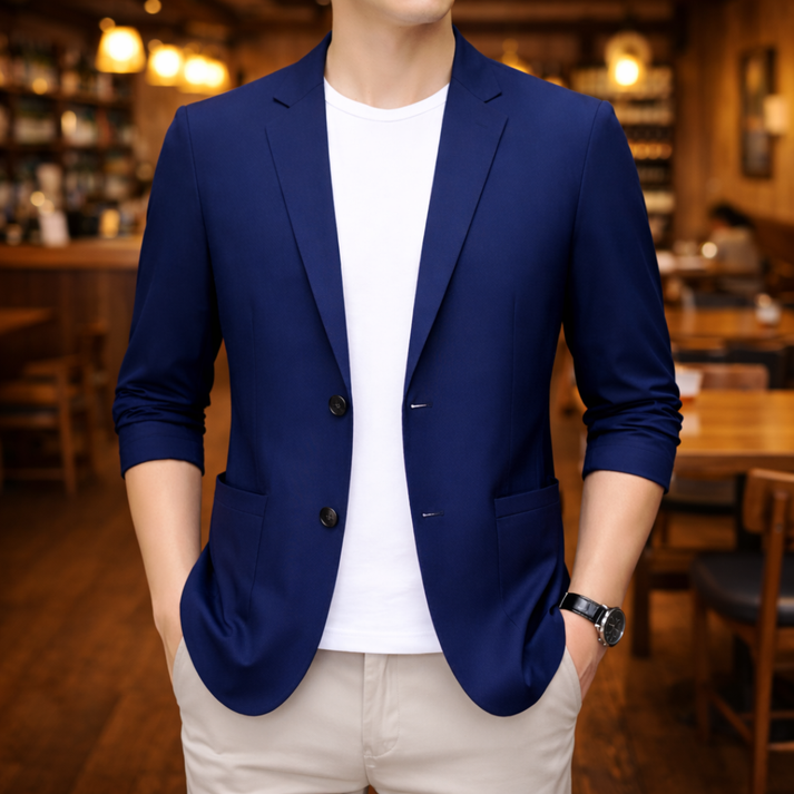 Danson | Blazer Casual con Solapas y Mangas Fruncidas