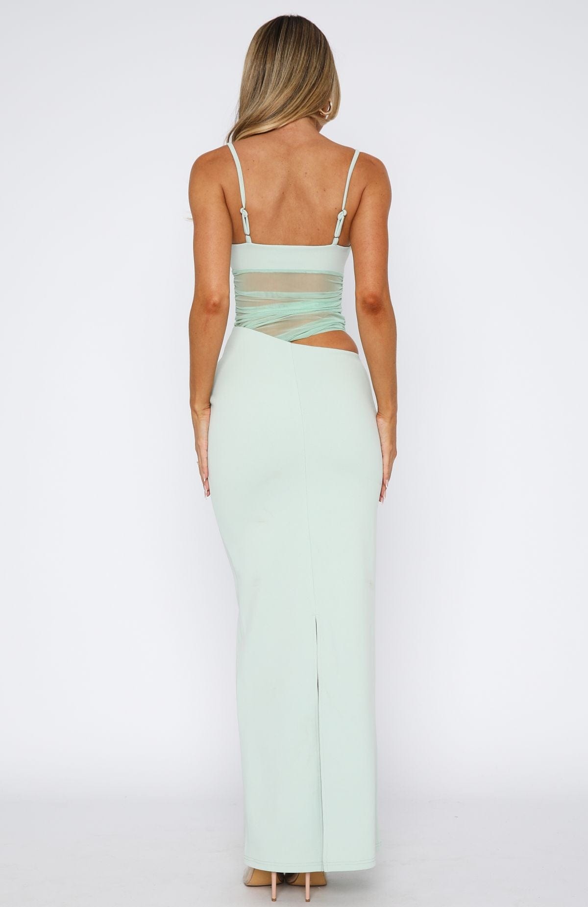 Aisling | Vestido Maxi Ajustado Con Panel De Malla