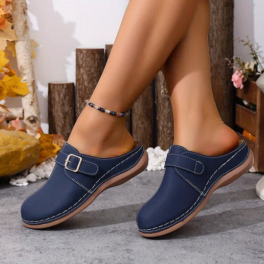 Latina - Mules con Hebilla Cuadrada Mujer