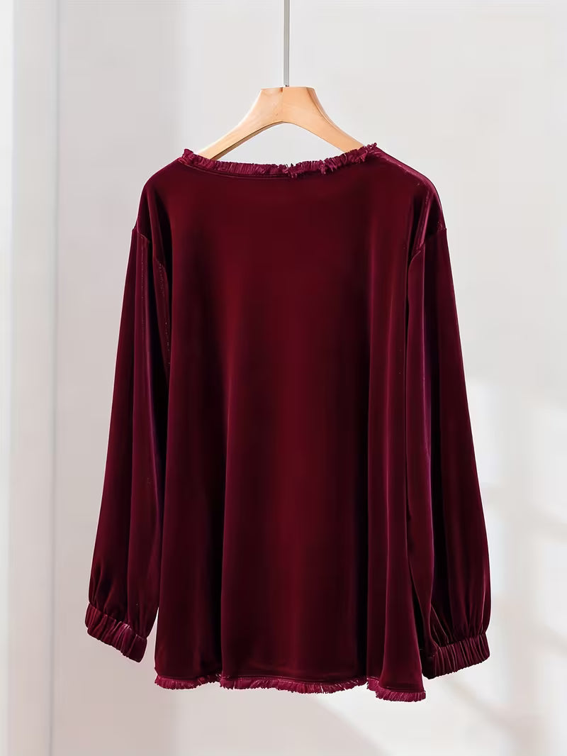 Petunia | Blusa Holgada de Terciopelo Manga Larga
