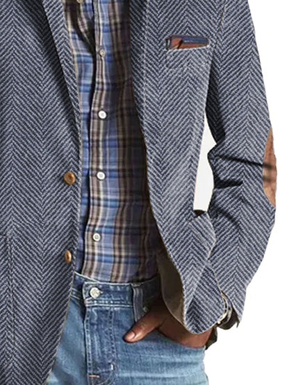 Elon | Blazer Hombre Espiga Con Parches