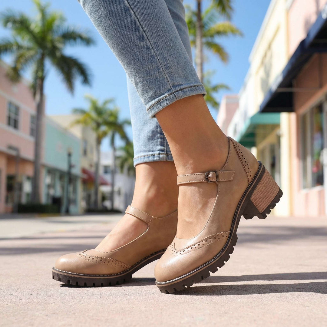 Bahar | Zapatos Mary Jane Tacón Bloque Hebilla