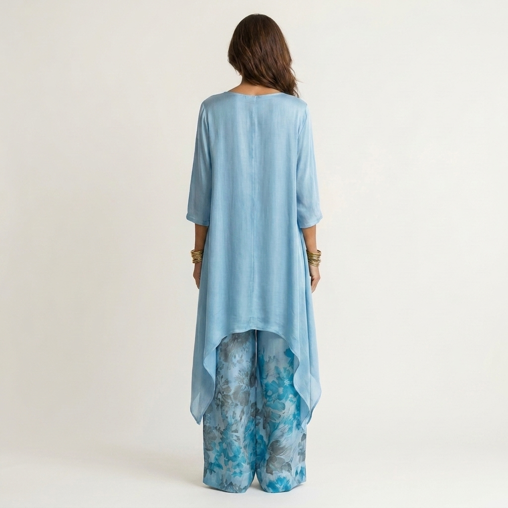 Ainan - Conjunto de Dos Piezas Túnica Asimétrica y Pantalón