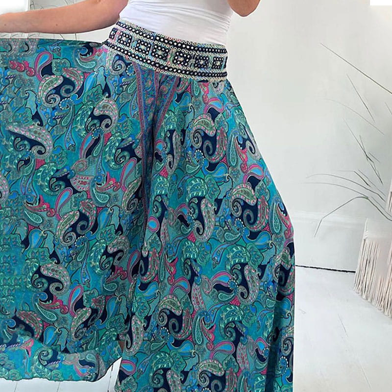 Pamila | Pantalones Palazzo De Pierna Ancha Con Estampado De Cachemira