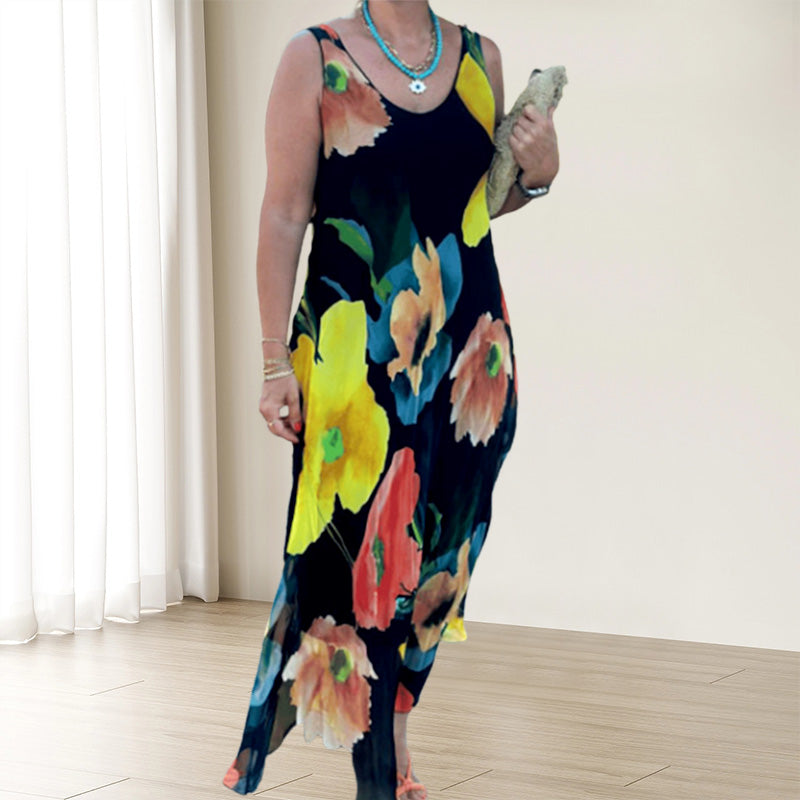 Marjo | Vestido Maxi Floral Sin Mangas Estampado