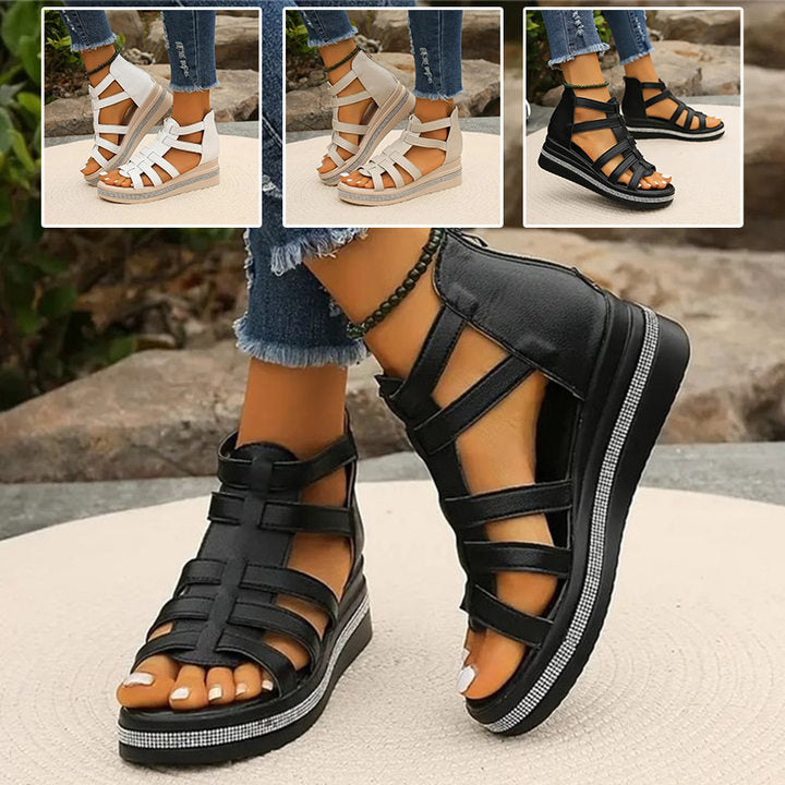 Queena | Sandalias De Cuña Con Tiras Para Mujer