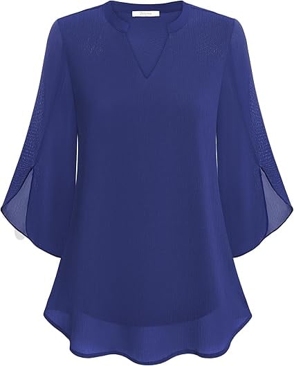 Styliani | Blusa Chiffon Cuello V Suelto