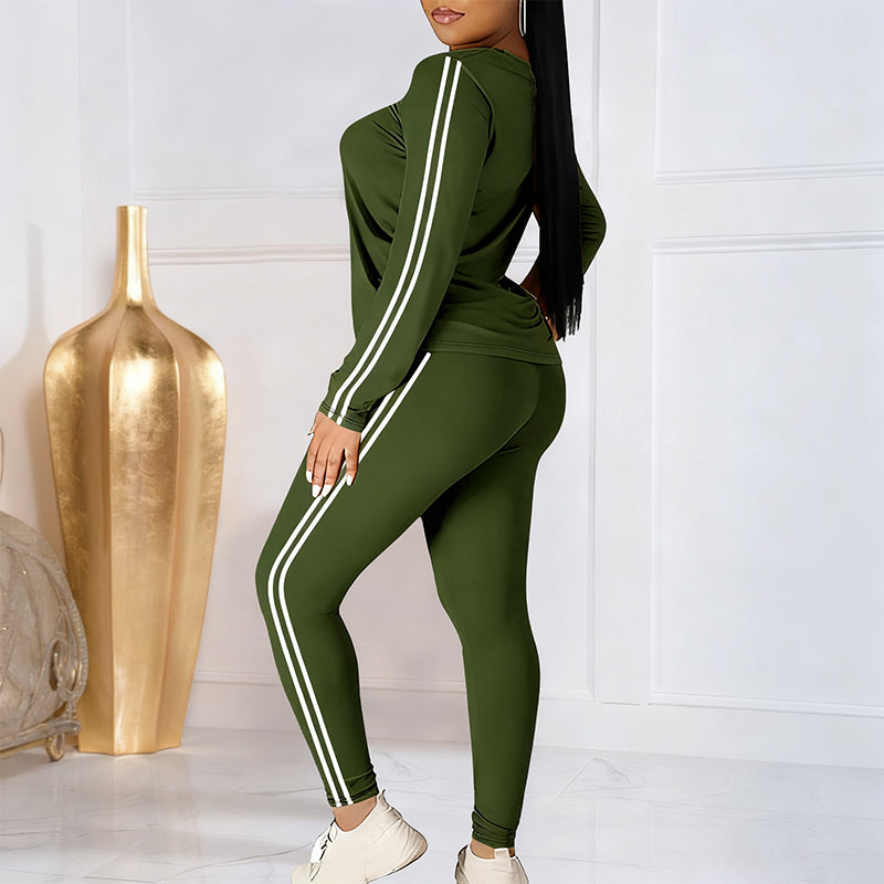 Shaked | Conjunto De Camiseta Y Leggings Con Franjas