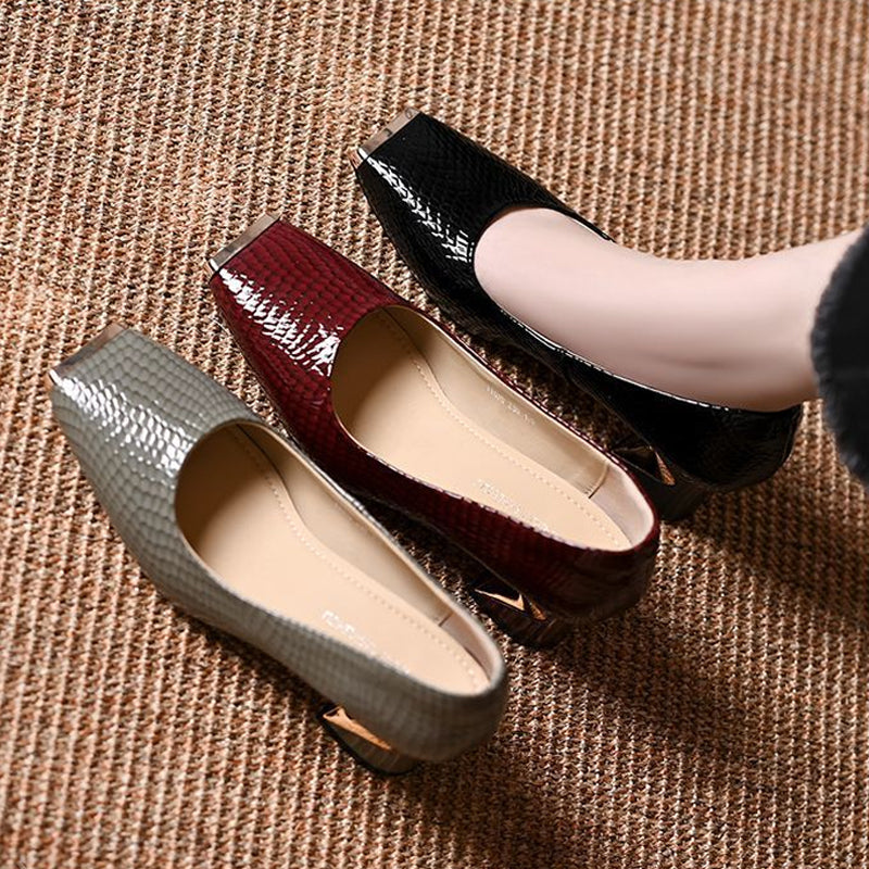 Jeong | Zapatos de Tacón Cuadrado con Textura
