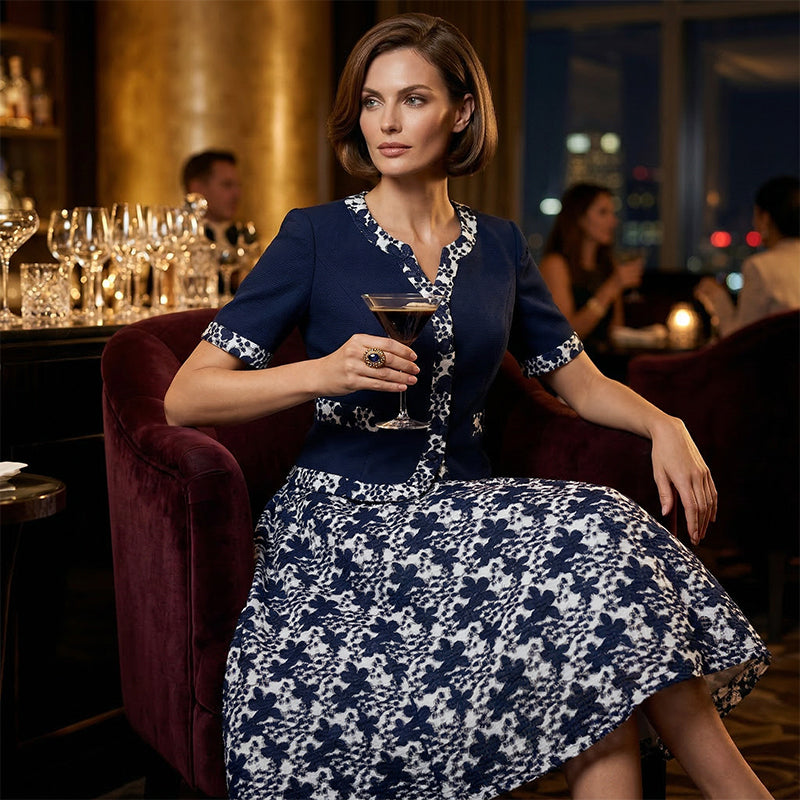 Jinia - Vestido Midi de Corte A Con Estampado Floral