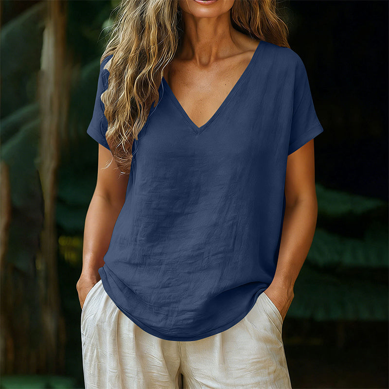 Norrah | Camiseta de Manga Corta Con Cuello en V