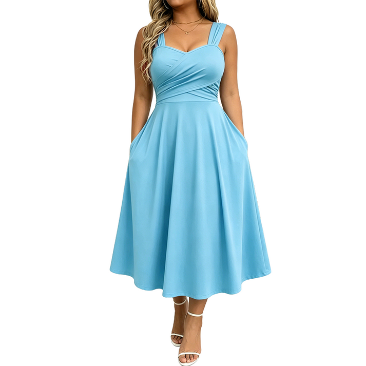 Katjaa | Vestido MIDI Sin Mangas Con Escote Corazón