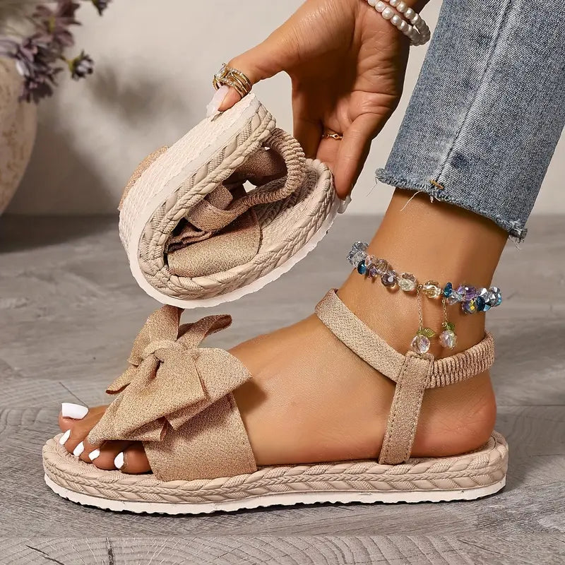 Michela | Sandalias de Plataforma Con Correa al Tobillo y Lazo