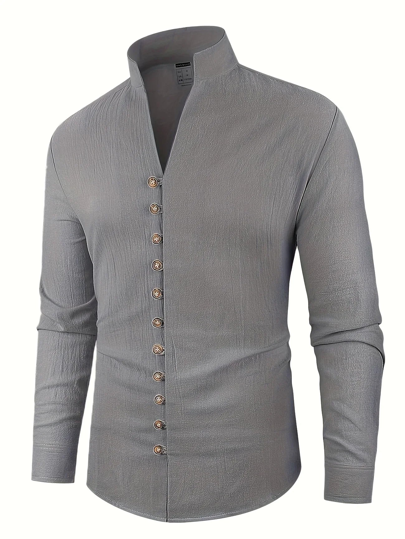 Shayne | Camisa De Hombre Con Cuello Alto Y Botones en La Parte Delantera