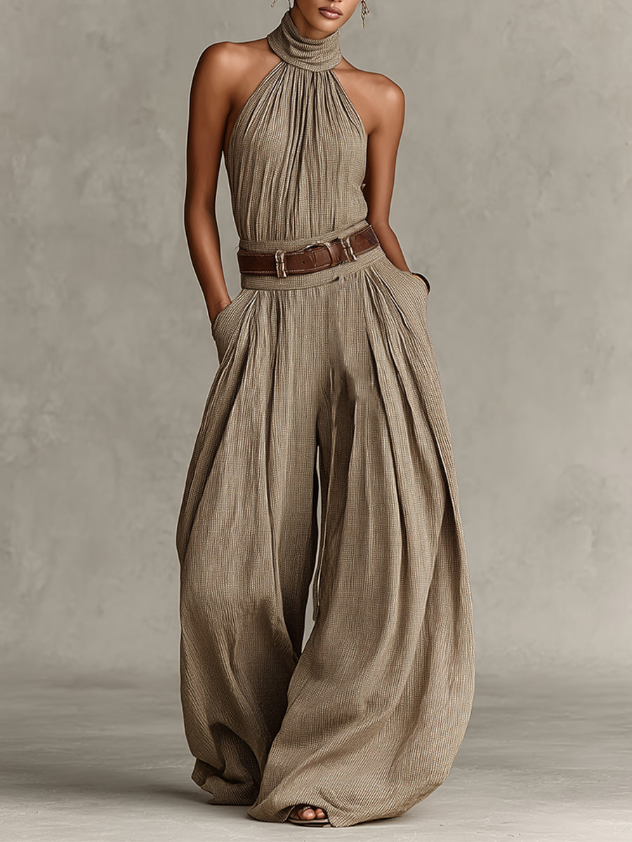 Jerina | Mono Holgado De Pierna Ancha Con Cuello Halter