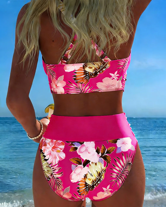 Killiane | Bikini Cruzado De Cintura Alta Con Estampado Floral
