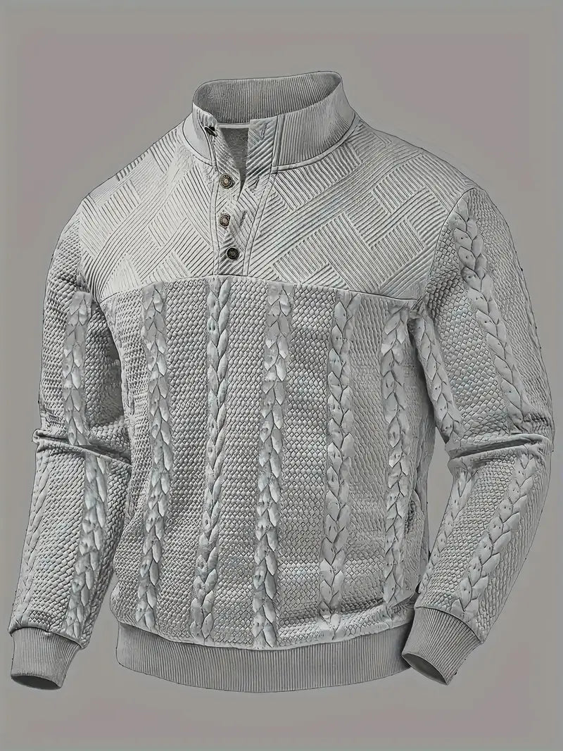 Dawson | Suéter Henley Texturizado de Manga Larga