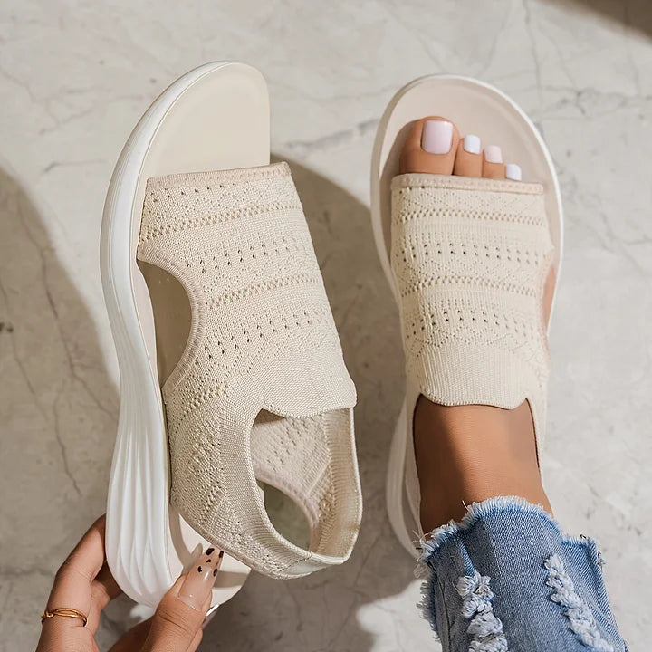 Deborish - Sandalias de Plataforma Sin Cordones de Punto