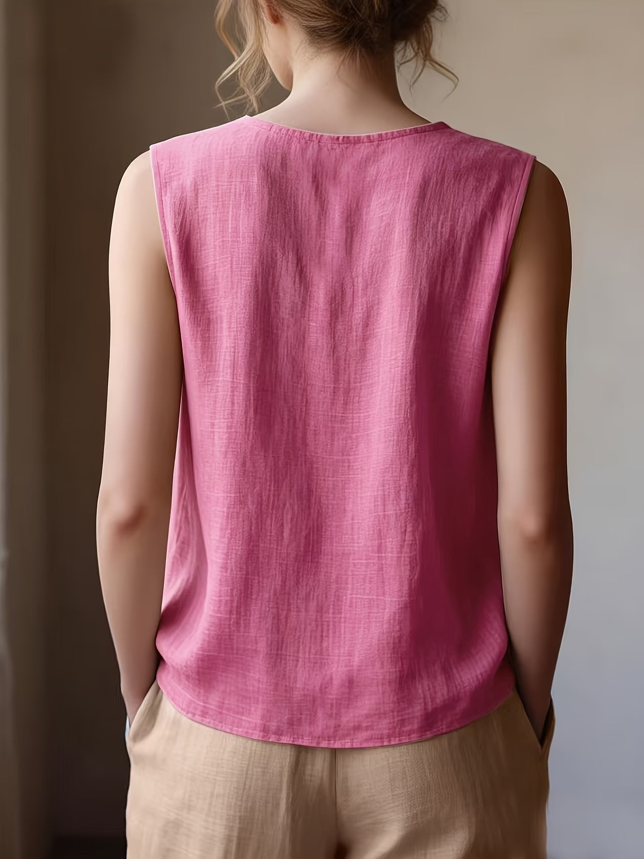 Safiya | Blusa Sin Mangas Con Cuello De Volantes Y Textura