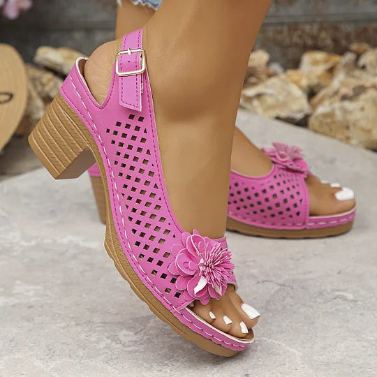 Imogen | Sandalias de Talón Abierto Con Diseño Floral