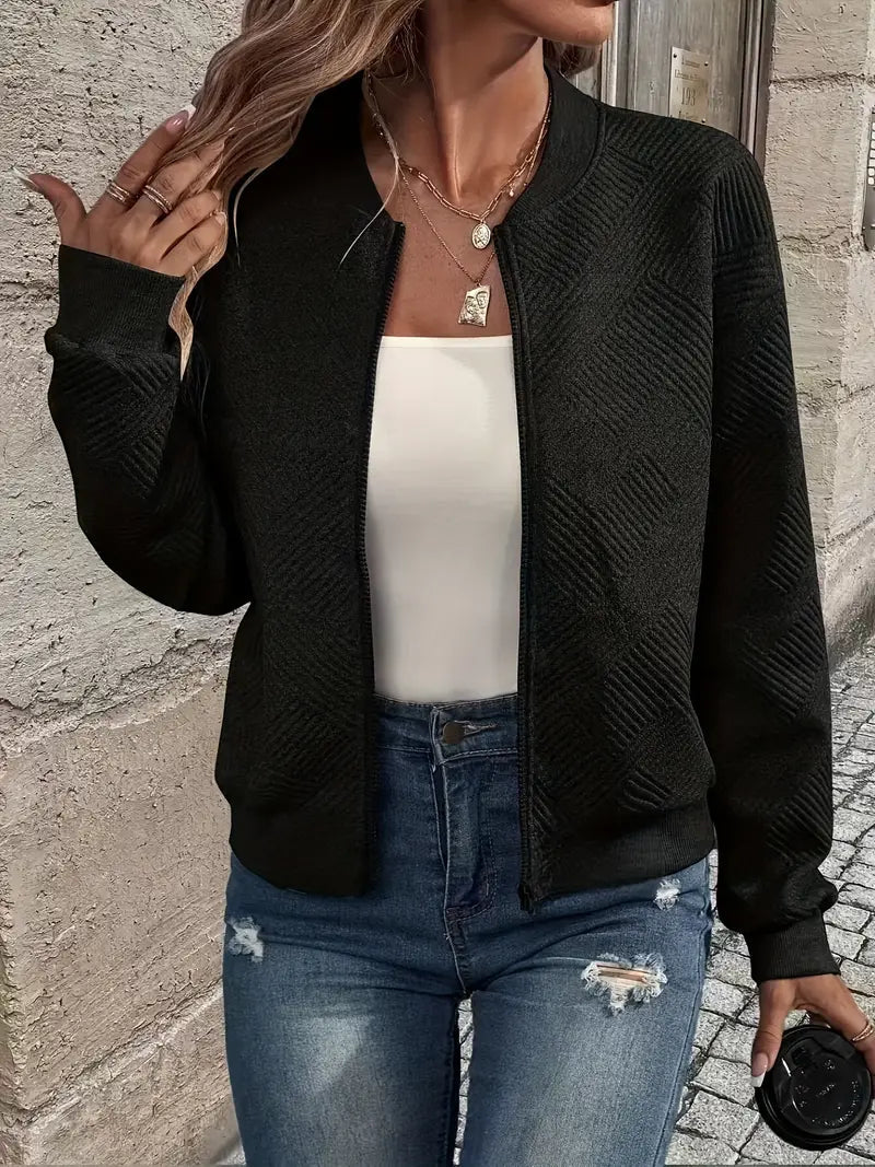 Juanita | Chaqueta De Manga Larga Con Cremallera Frontal Y Textura