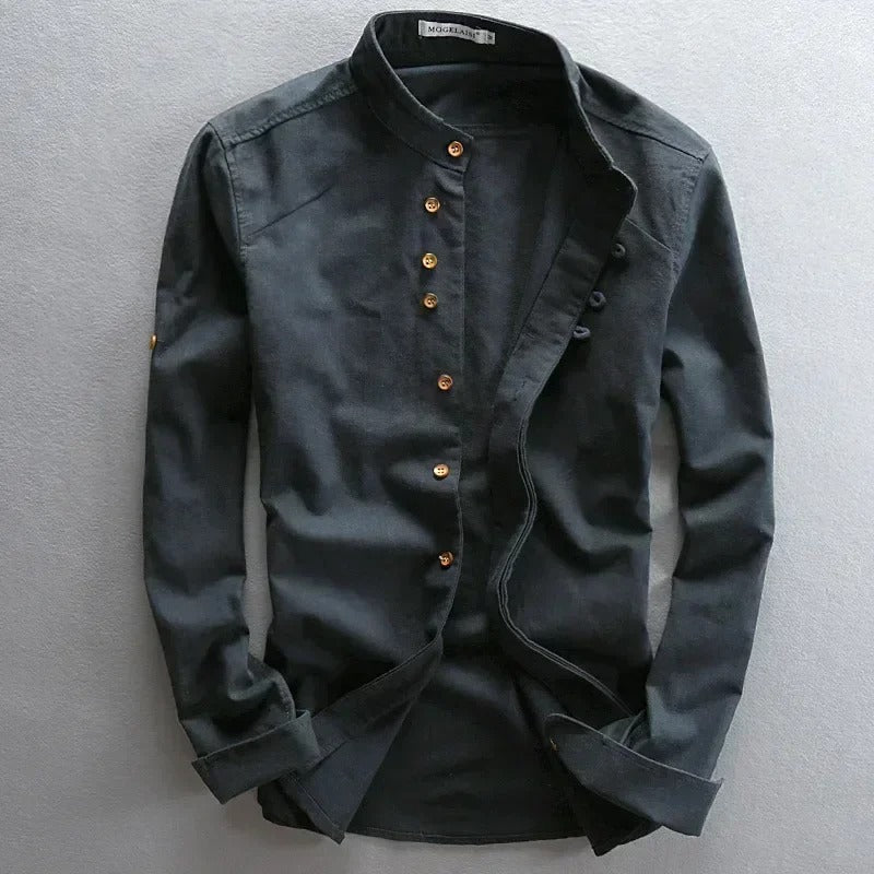 Tevin | Camisa De Manga Larga Con Cuello Mao
