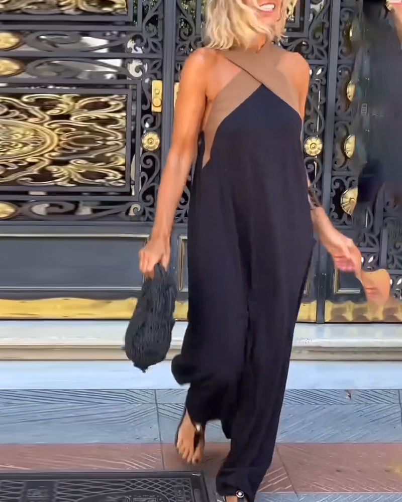 Giana | Vestido Largo con Cuello Halter Cruzado