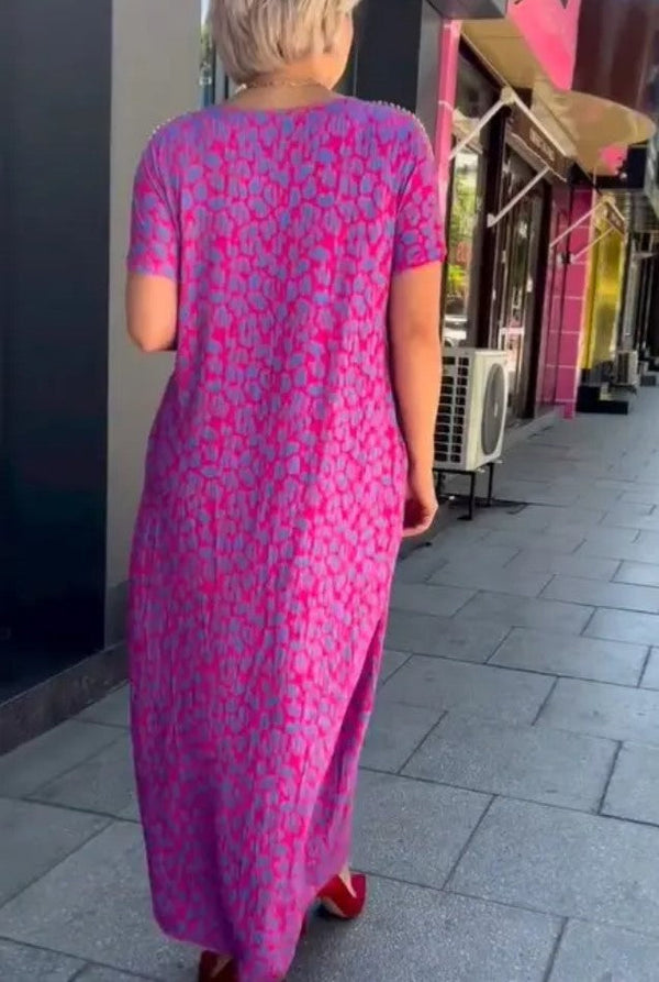 Aspasia | Vestido Largo con Estampado de Leopardo
