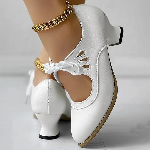 Zydrune | Zapatos Tacón Bajo Cordón Estilo Vintage