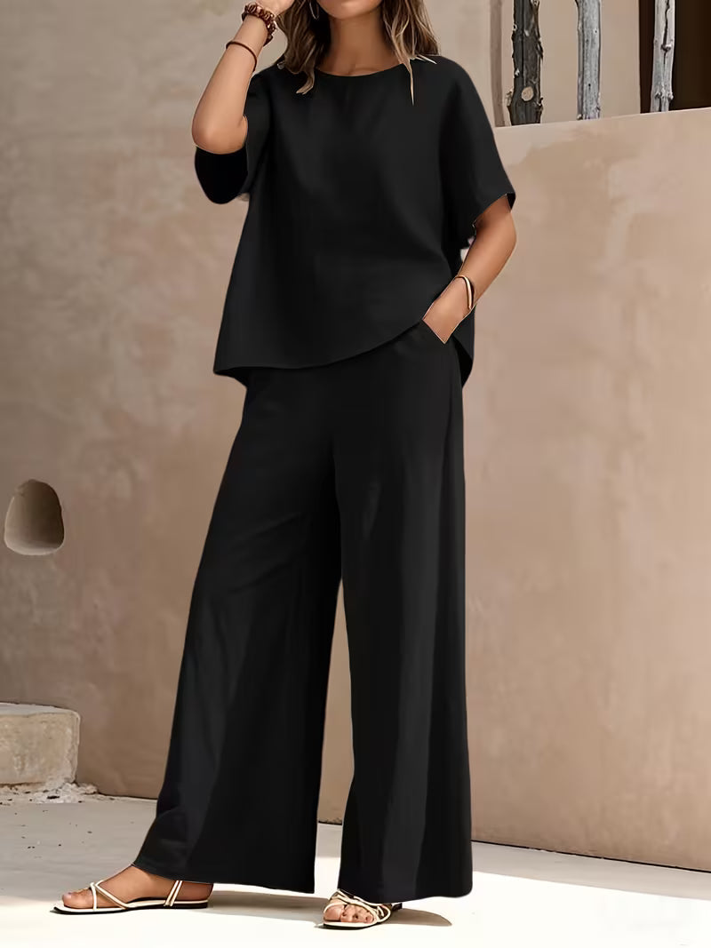 Josy | Conjunto de Pantalón Con Top de Manga Corta