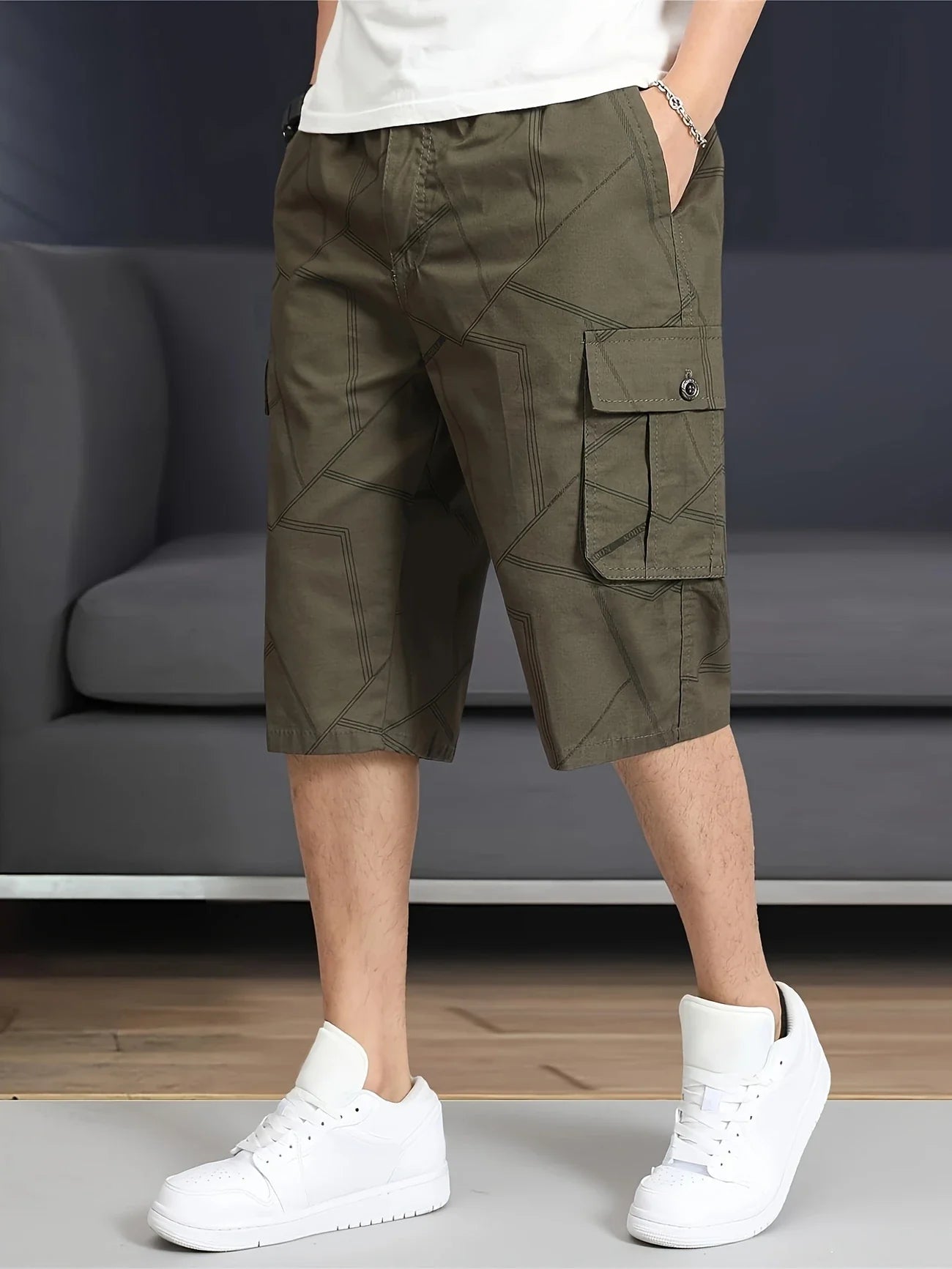 Hazlewood | Bermuda Larga Hombre Cargo Algodón