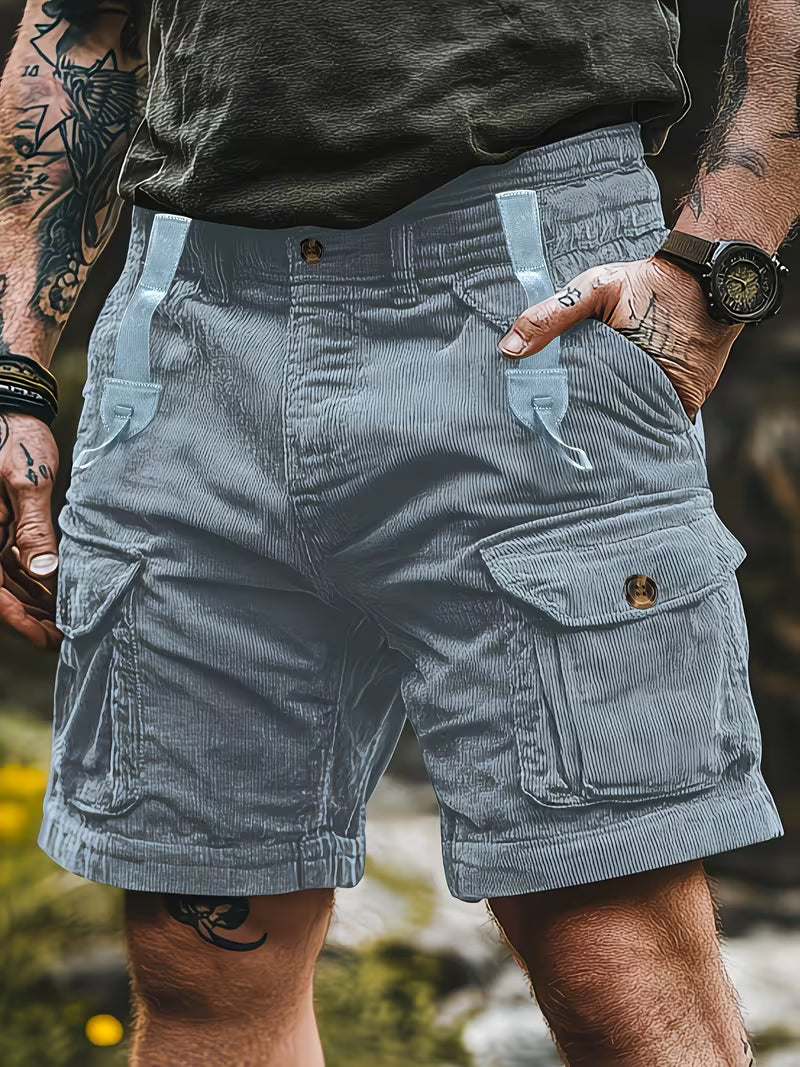 Jorit - Pantalones Cortos Carga De Pana Con Tejido