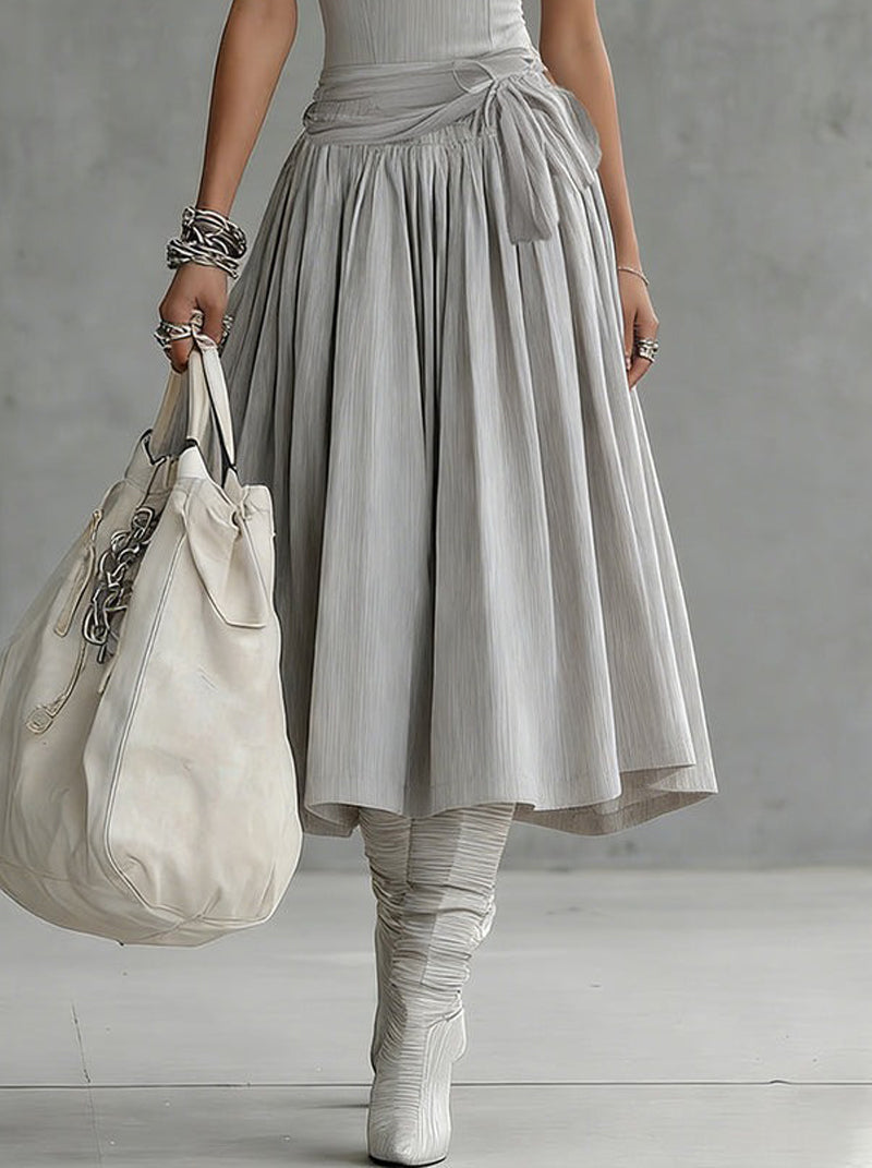 Chotika | Vestido MIDI Sin Mangas De Punto Acanalado, Gris
