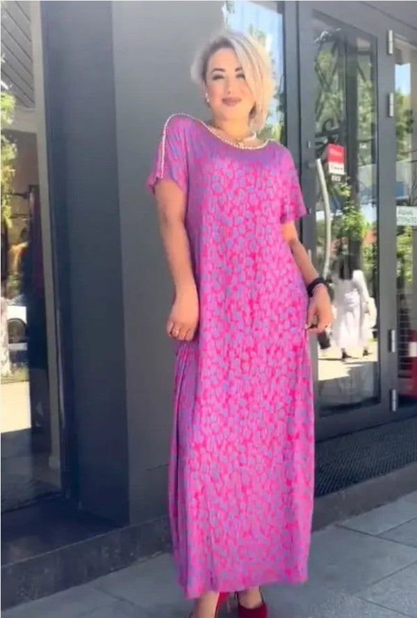 Aspasia | Vestido Largo con Estampado de Leopardo