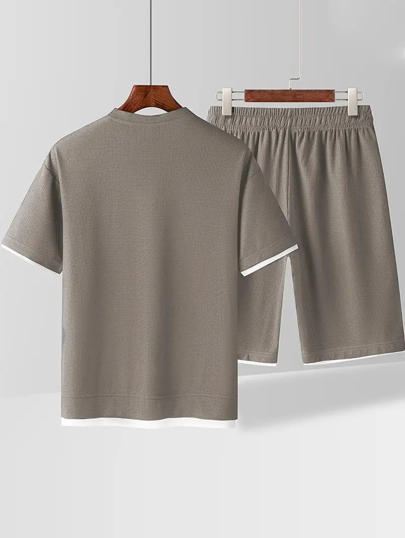 Freire - Camiseta Texturizada y Short Con Cordón