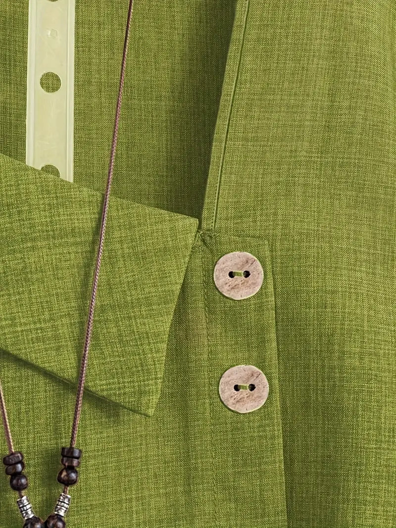 Milany - Blusa Informal De Manga Corta Con Cuello Asimétrico Y Detalle De Botones