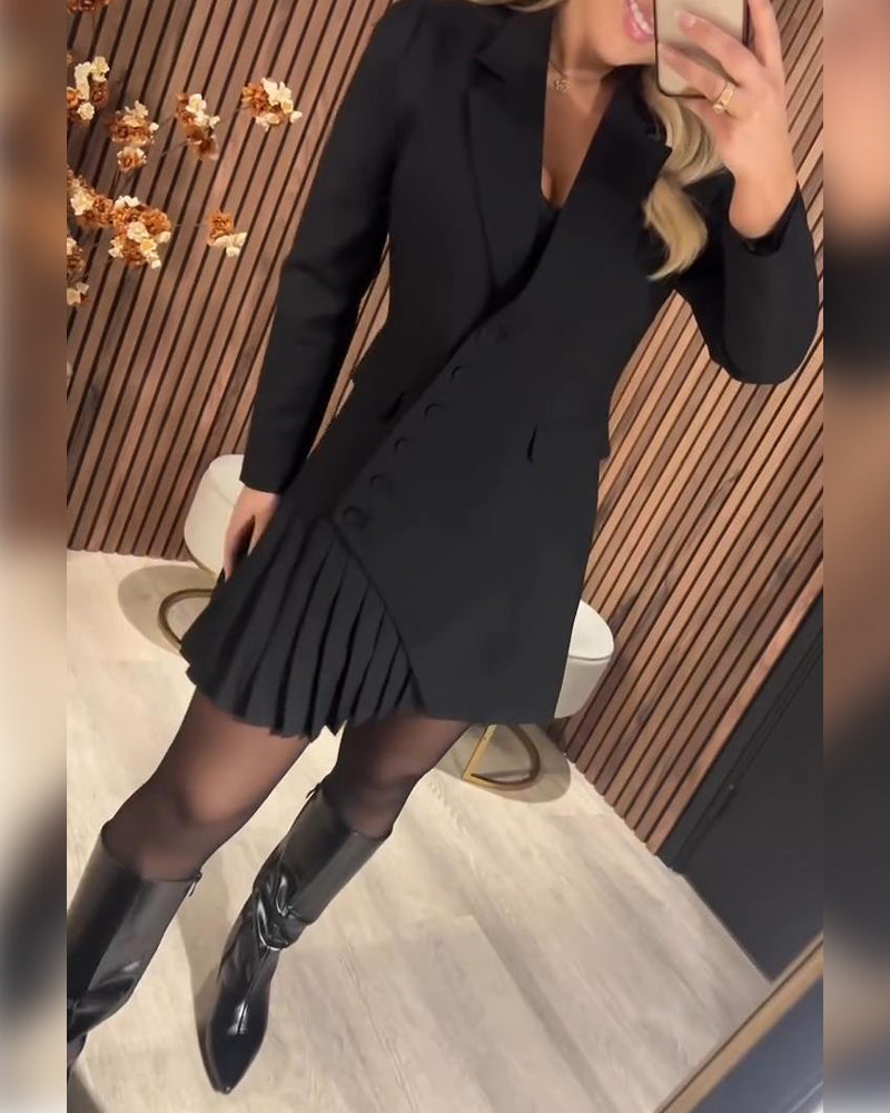 Nylani | Minivestido Tipo Blazer Plisado