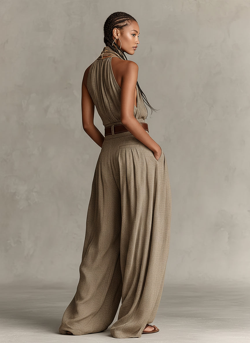 Jerina | Mono Holgado De Pierna Ancha Con Cuello Halter