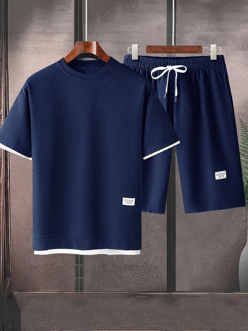 Freire - Camiseta Texturizada y Short Con Cordón
