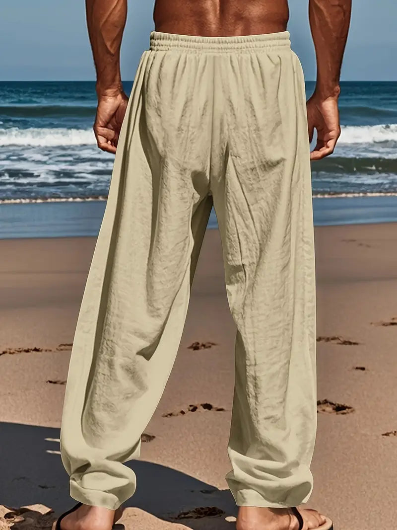 Babaev | Pantalones Anchos de Lino Con Cordón
