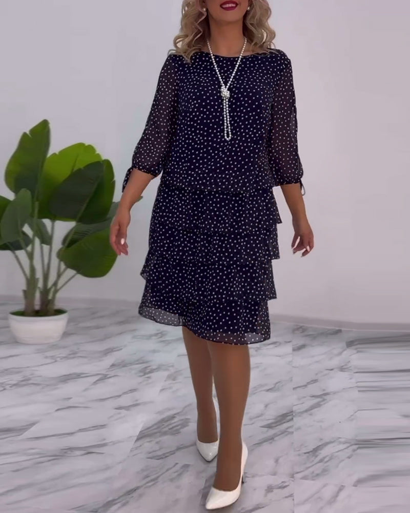 Meirit | Vestido Midi Escalonado Con Lunares