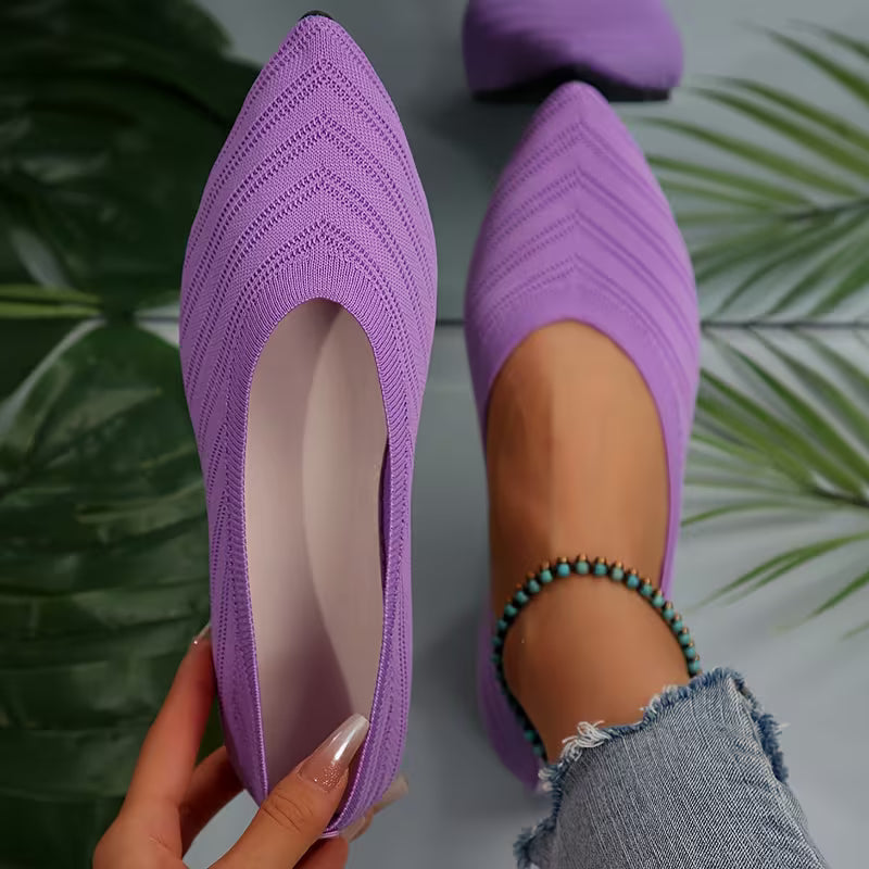 Mikya - Bailarinas Sin Cordones de Punto Con Punta Afilada
