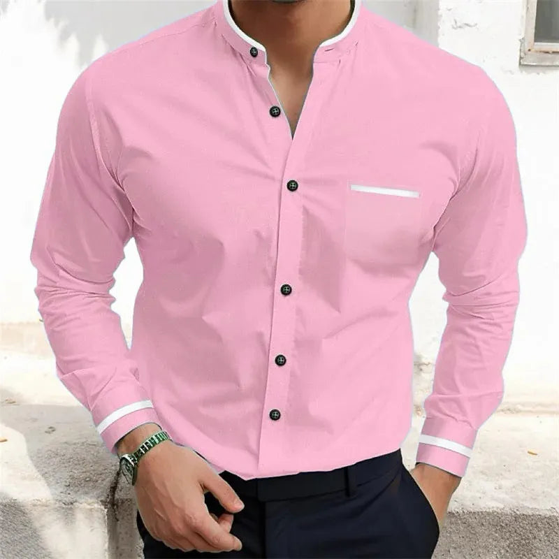 Askar |  Camisa De Manga Larga Con Cuello Grandad