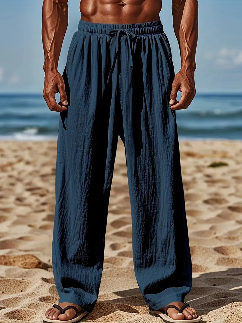 Babaev | Pantalones Anchos de Lino Con Cordón