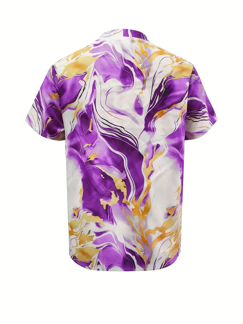 Maroula - Blusa de manga corta con estampado de mármol