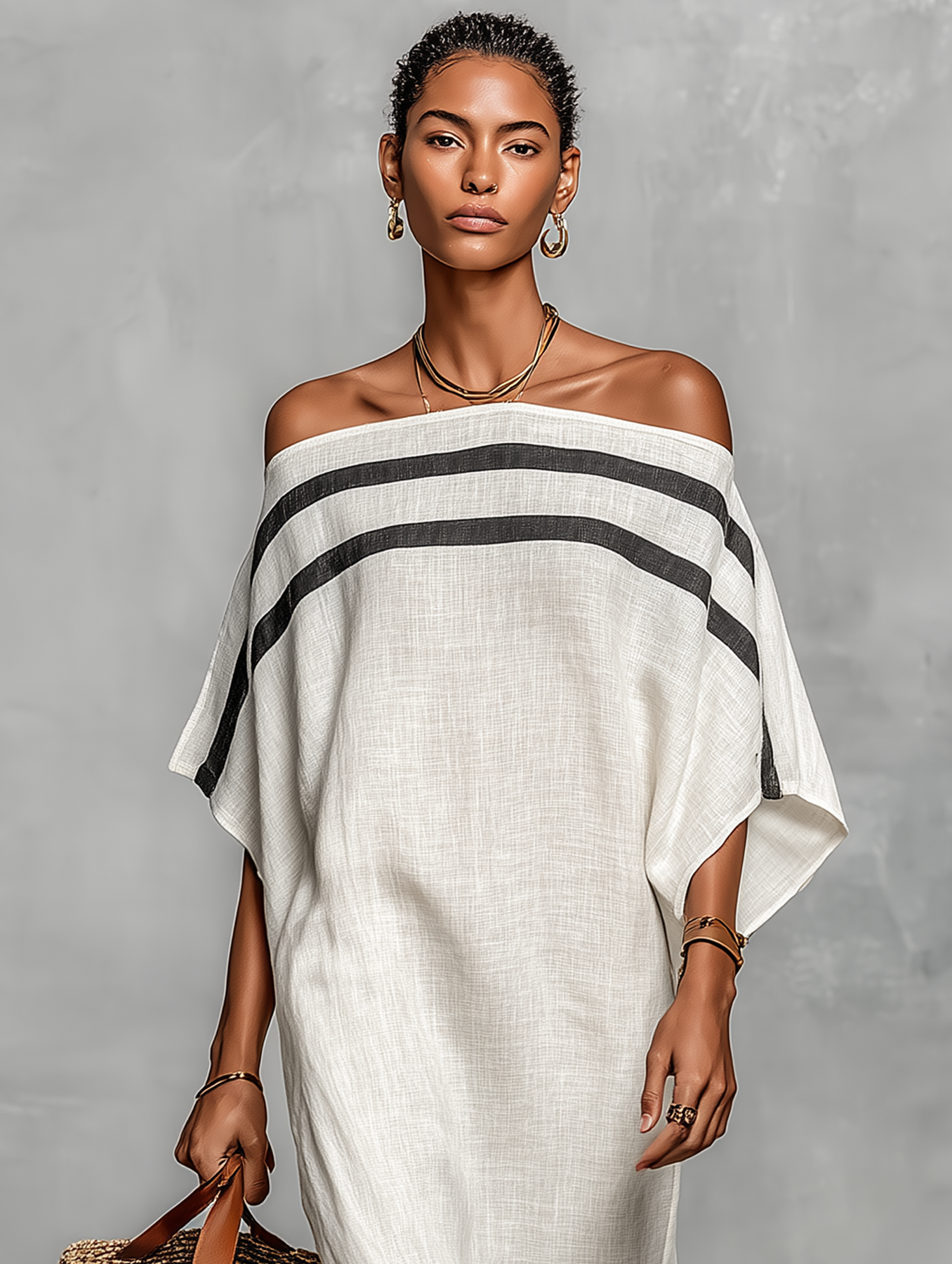 Vilina | Vestido Maxi Minimalista Hombros Descubiertos